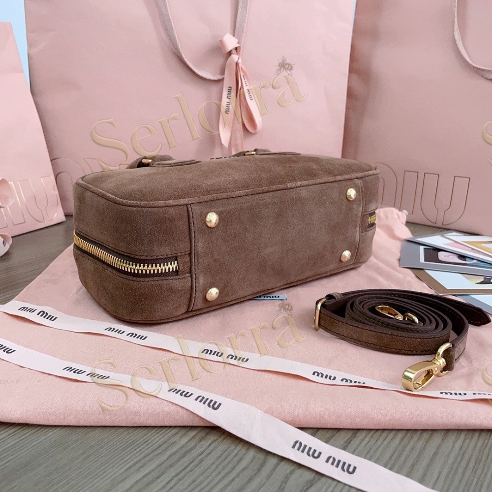 MIU MIU ARCADIE SUEDE TOP-HANDLE BAG