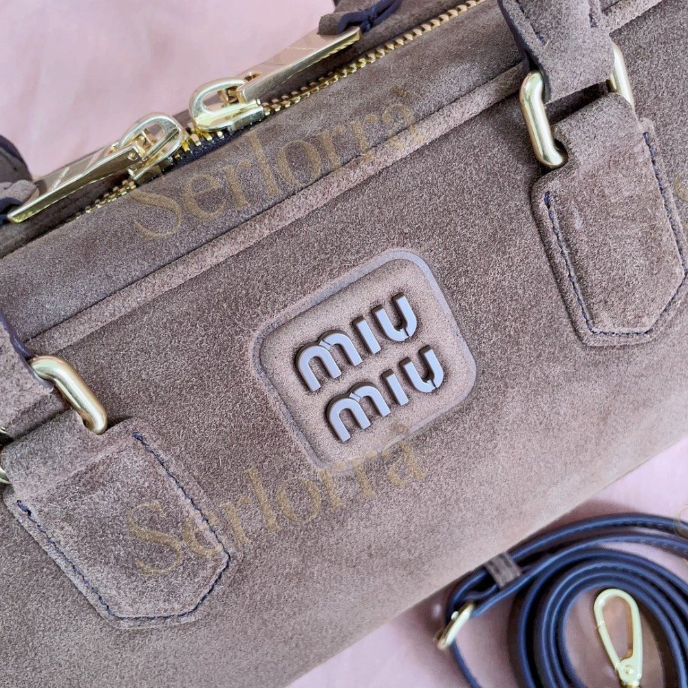 MIU MIU ARCADIE SUEDE TOP-HANDLE BAG