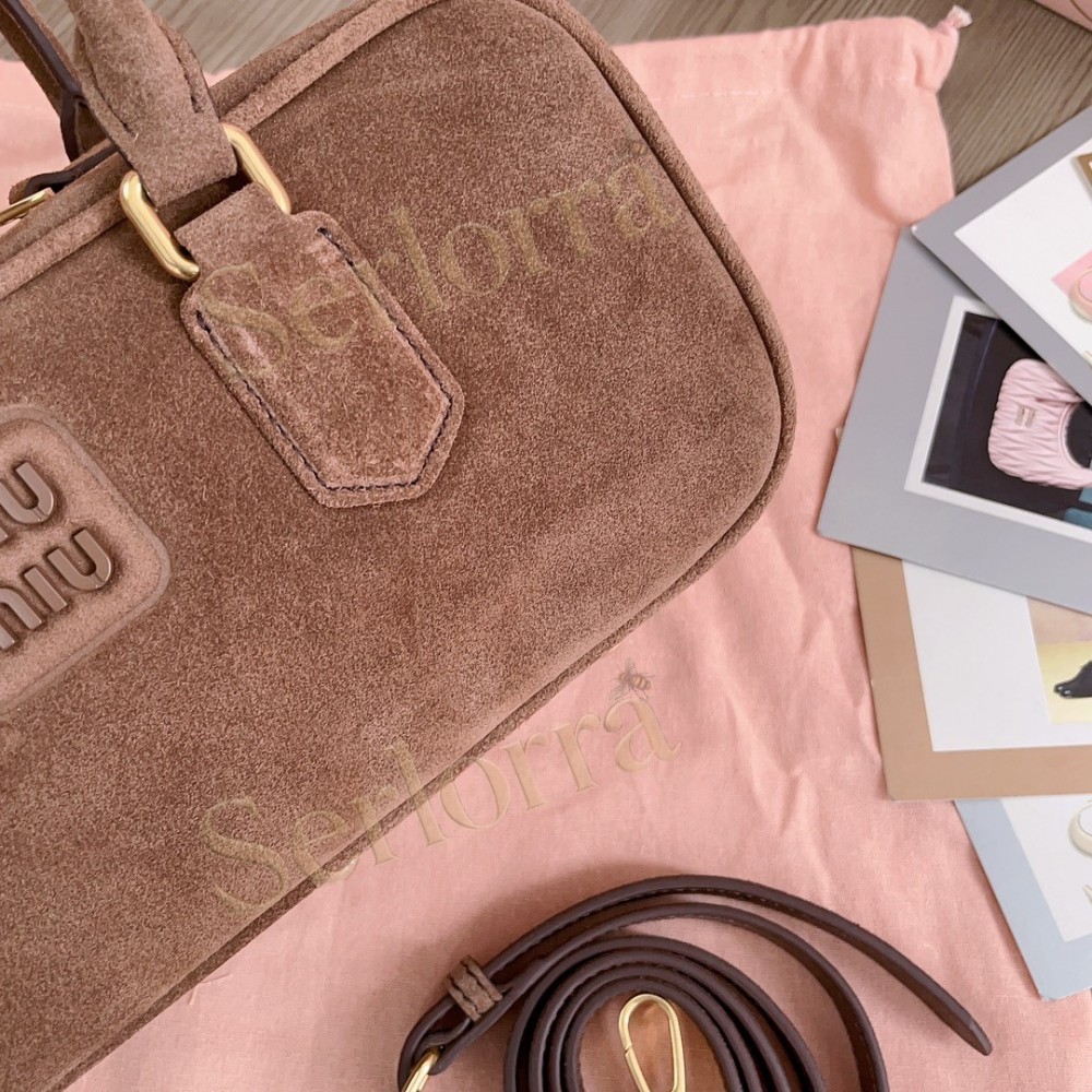 MIU MIU ARCADIE SUEDE TOP-HANDLE BAG