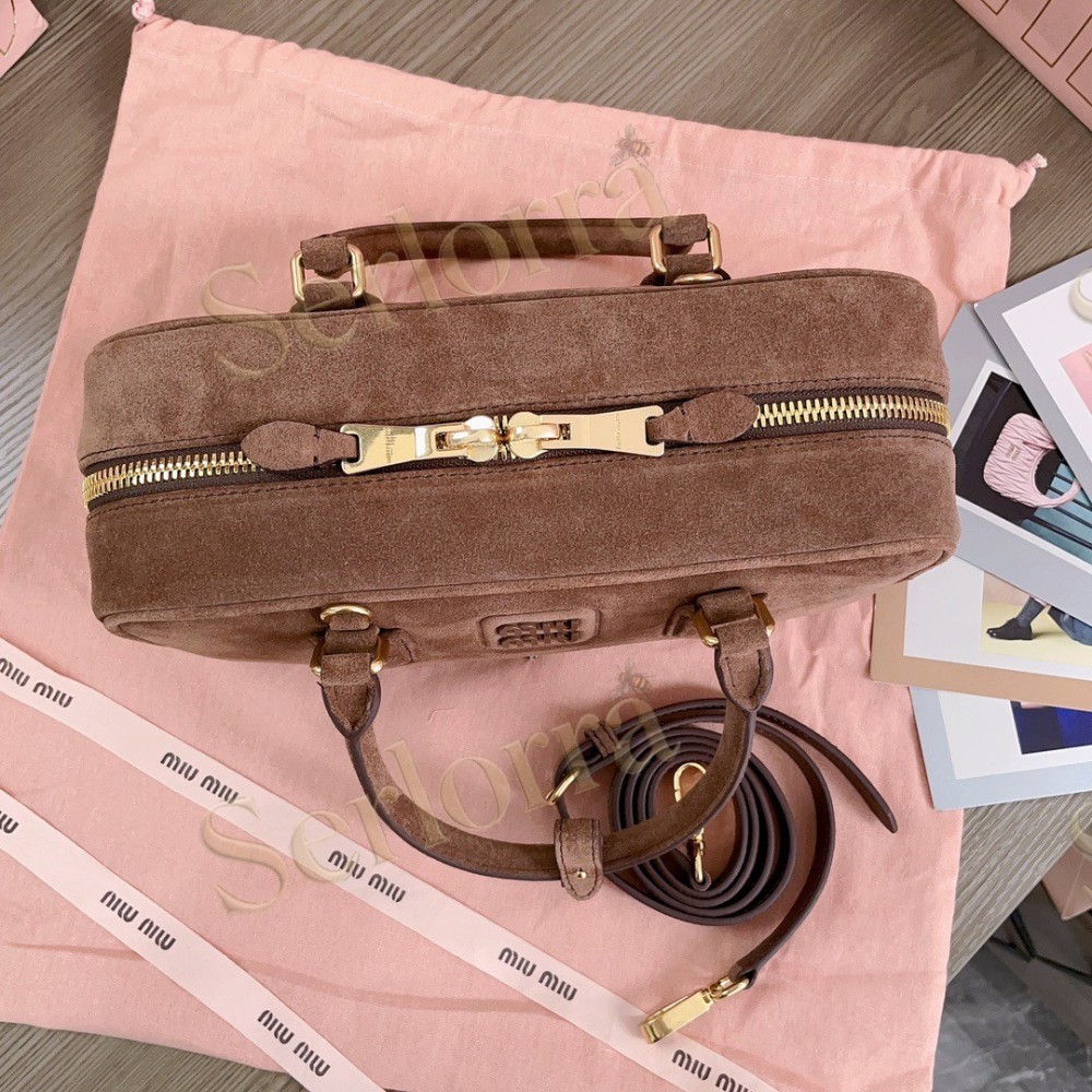 MIU MIU ARCADIE SUEDE TOP-HANDLE BAG