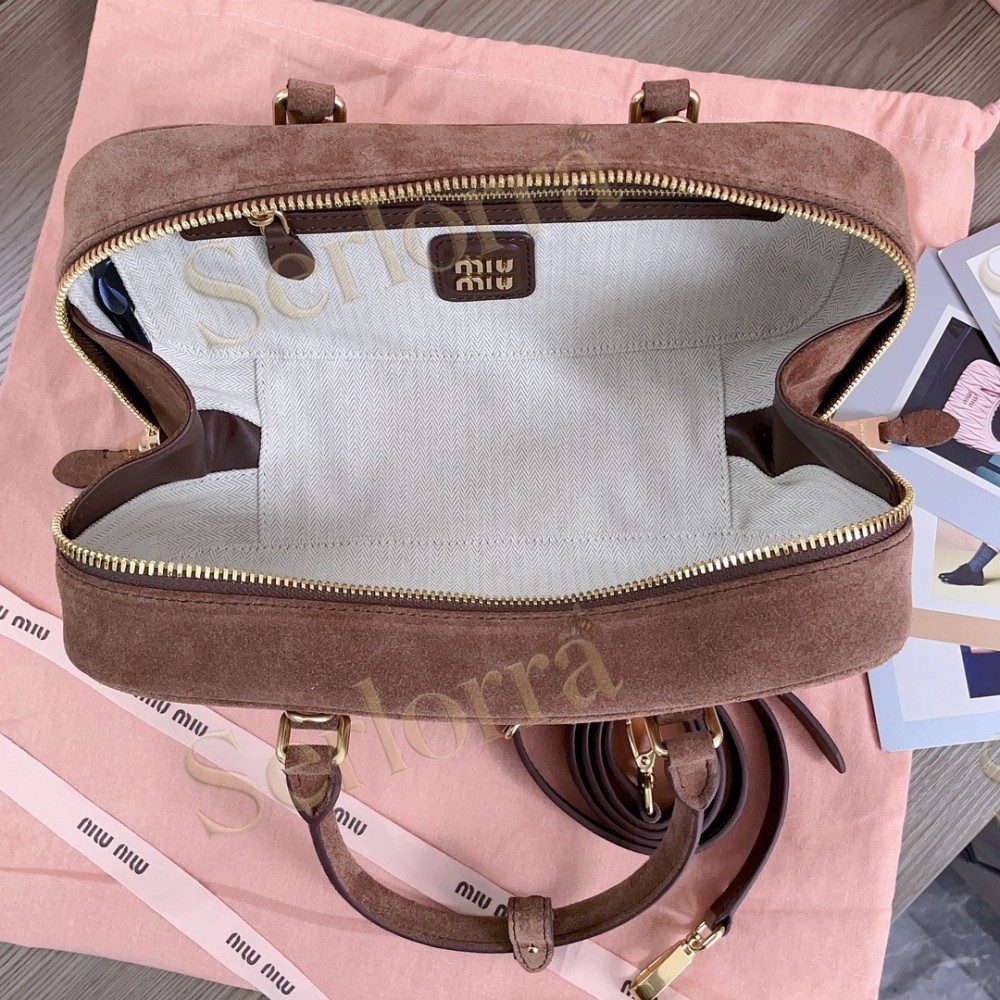 MIU MIU ARCADIE SUEDE TOP-HANDLE BAG