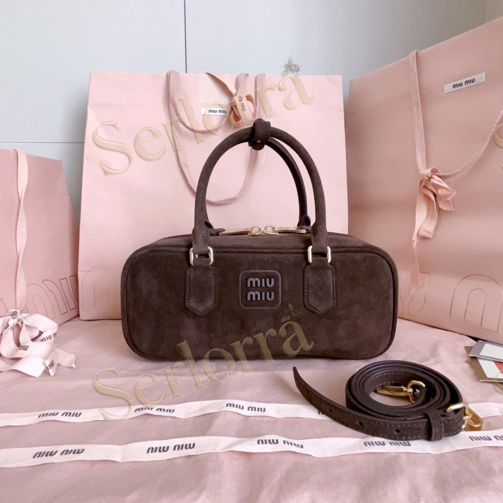 MIU MIU ARCADIE SUEDE TOP-HANDLE BAG