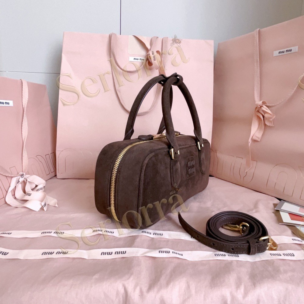 MIU MIU ARCADIE SUEDE TOP-HANDLE BAG