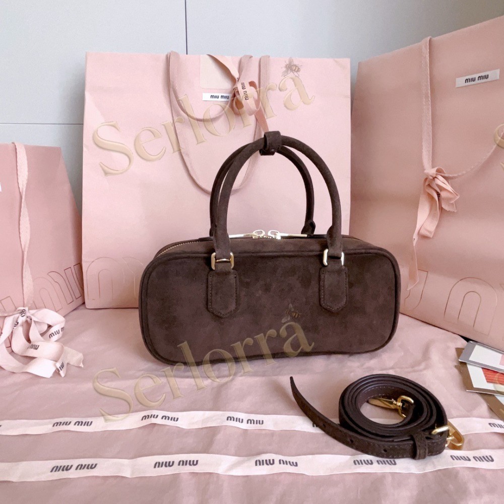 MIU MIU ARCADIE SUEDE TOP-HANDLE BAG