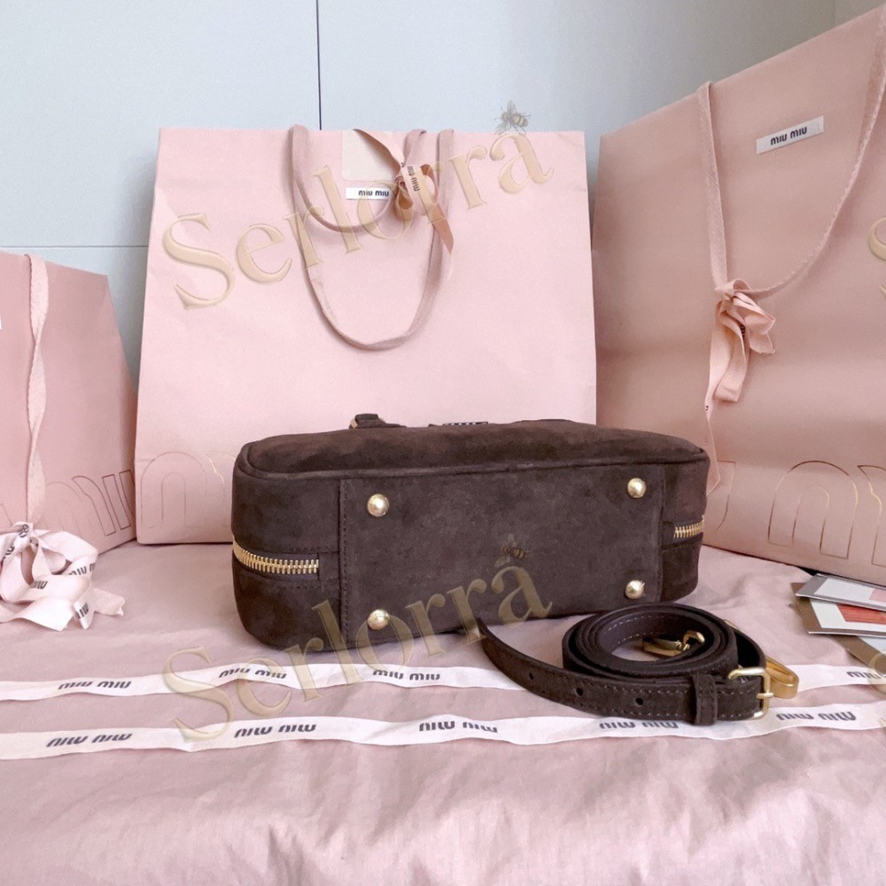 MIU MIU ARCADIE SUEDE TOP-HANDLE BAG