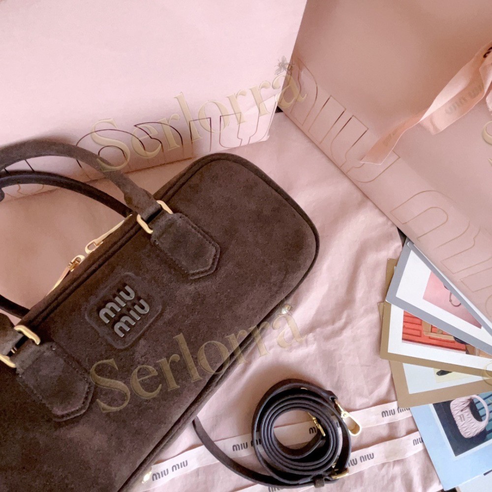 MIU MIU ARCADIE SUEDE TOP-HANDLE BAG