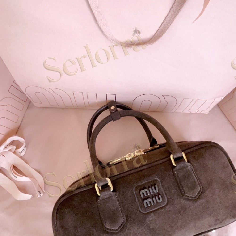 MIU MIU ARCADIE SUEDE TOP-HANDLE BAG
