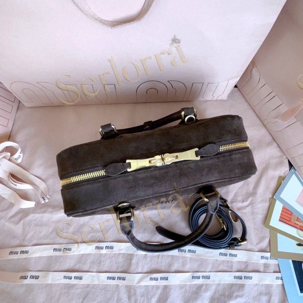 MIU MIU ARCADIE SUEDE TOP-HANDLE BAG
