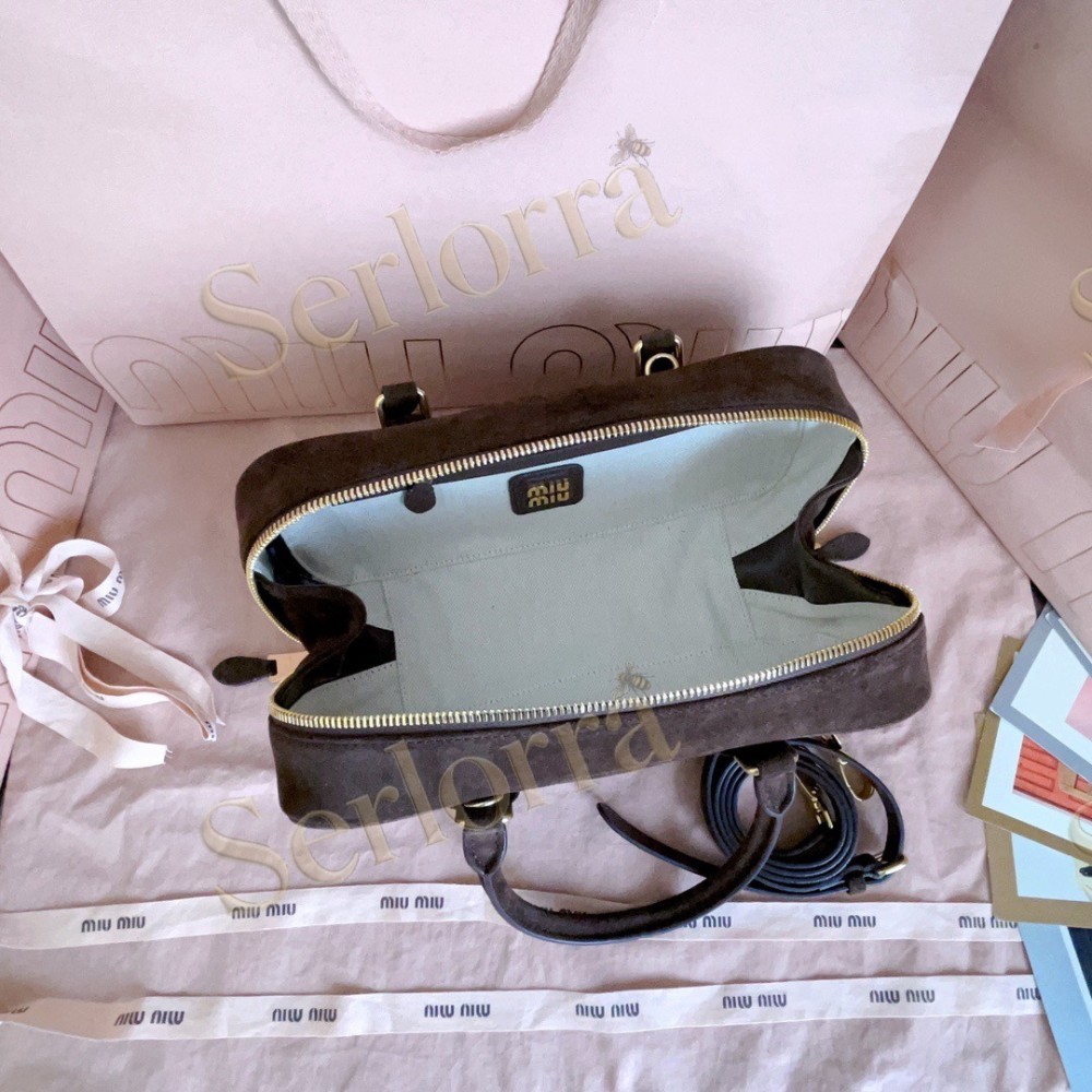 MIU MIU ARCADIE SUEDE TOP-HANDLE BAG