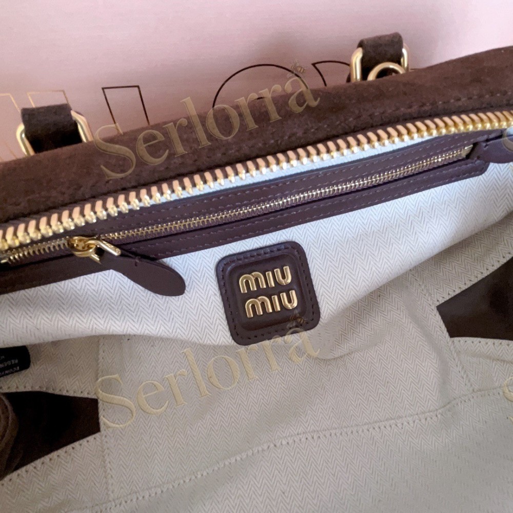 MIU MIU ARCADIE SUEDE TOP-HANDLE BAG