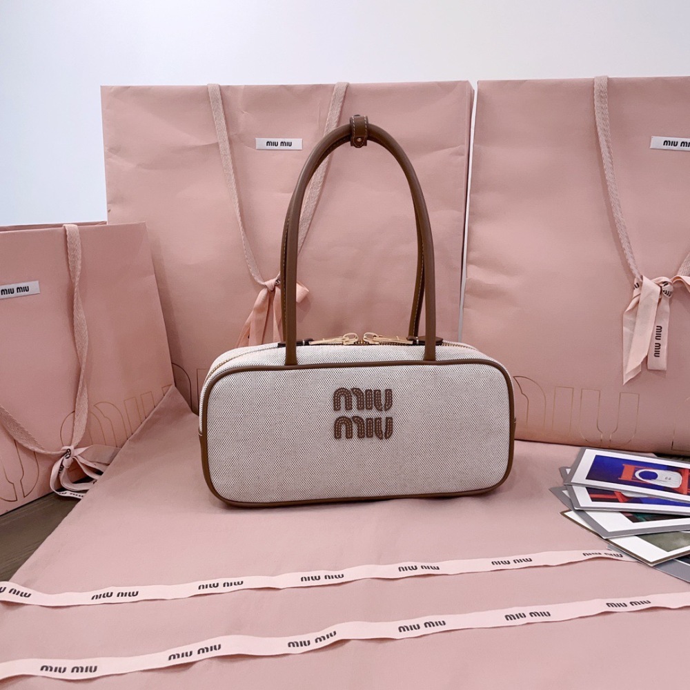 MIU MIU BEAU CANVAS HANDBAG