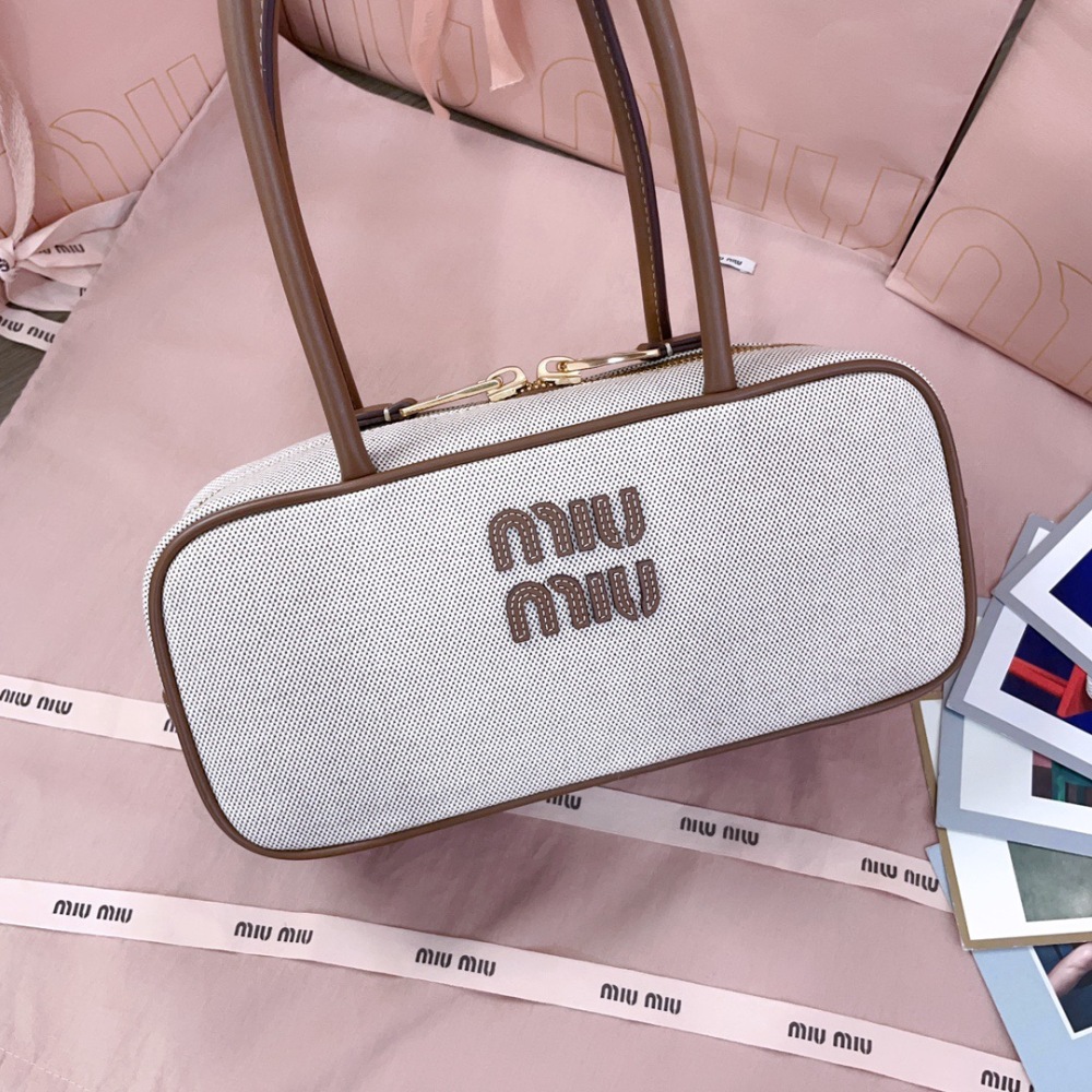 MIU MIU BEAU CANVAS HANDBAG