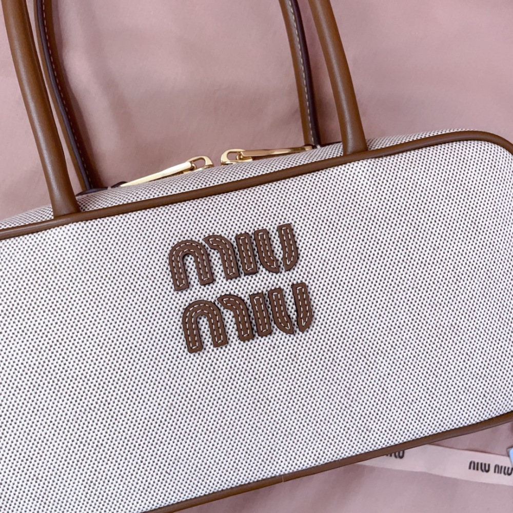 MIU MIU BEAU CANVAS HANDBAG