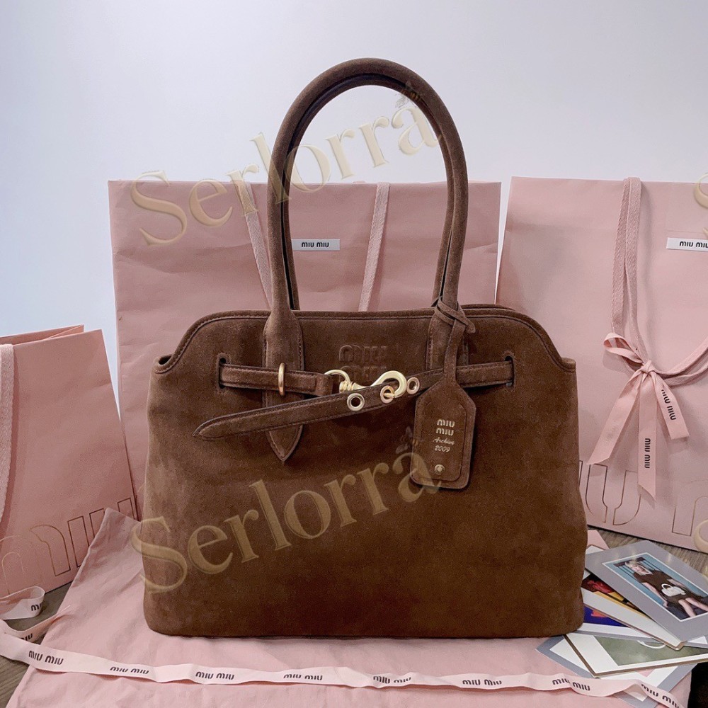 MIU MIU AVENTURE DEERSKIN SUEDE BAG