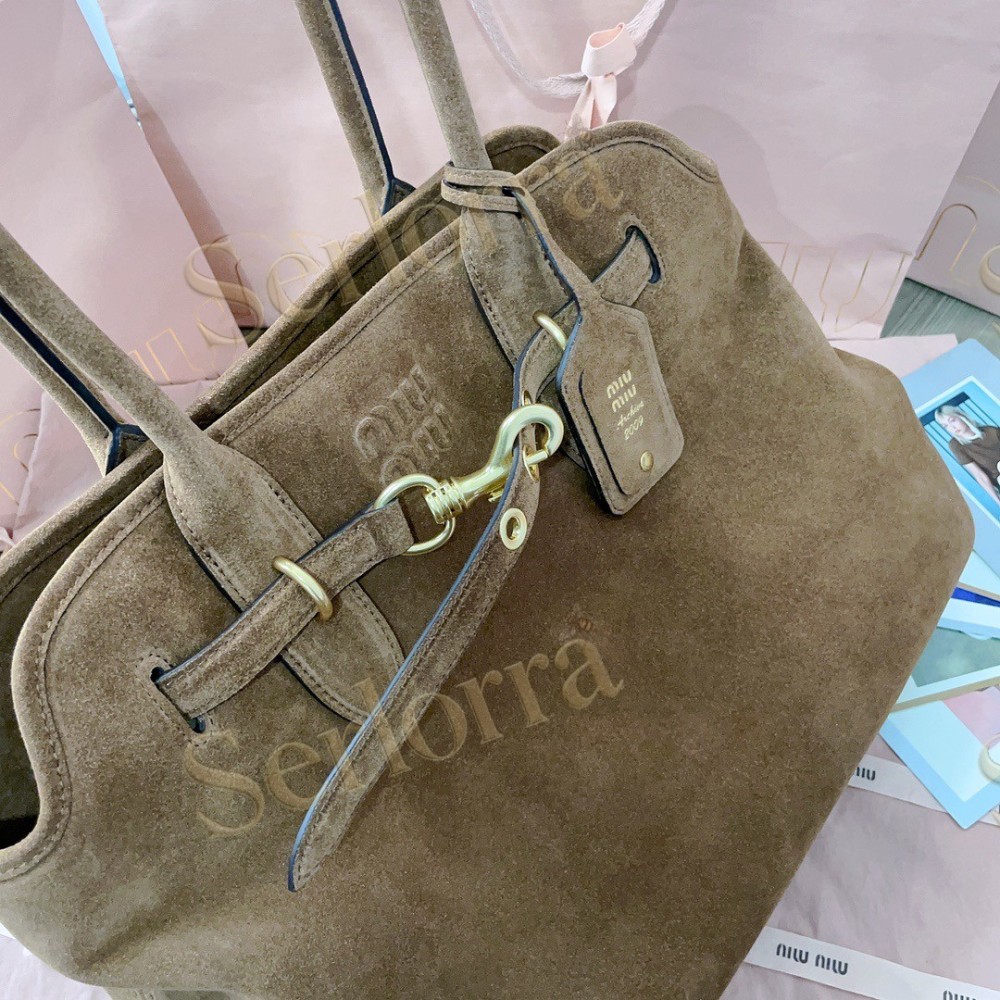 MIU MIU AVENTURE DEERSKIN SUEDE BAG