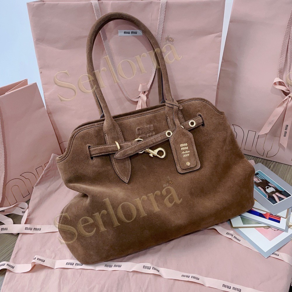 MIU MIU AVENTURE DEERSKIN SUEDE BAG