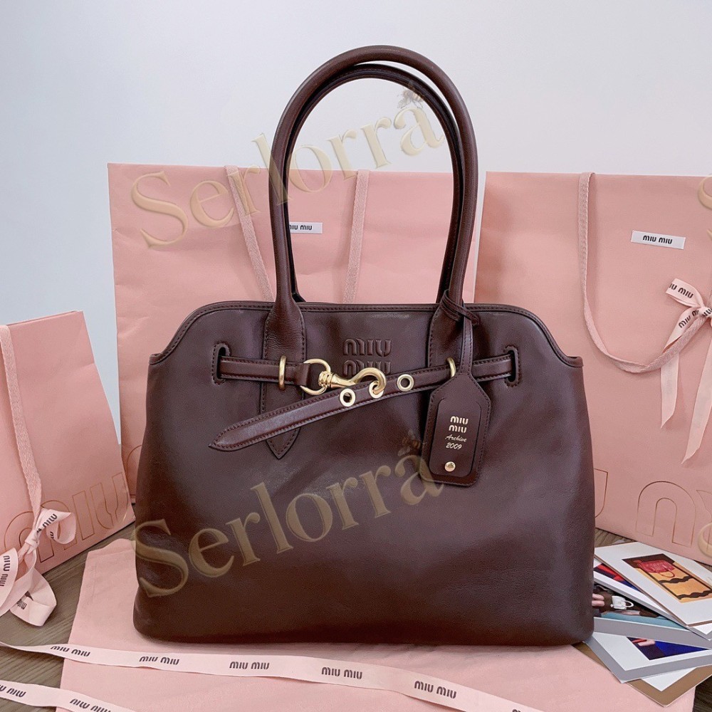 MIU MIU AVENTURE BUTTERY NAPPA LAMBSKIN BAG