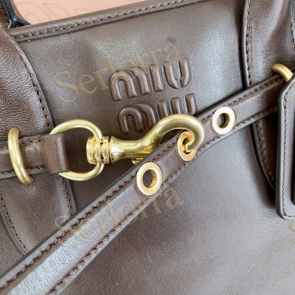 MIU MIU AVENTURE BUTTERY NAPPA LAMBSKIN BAG