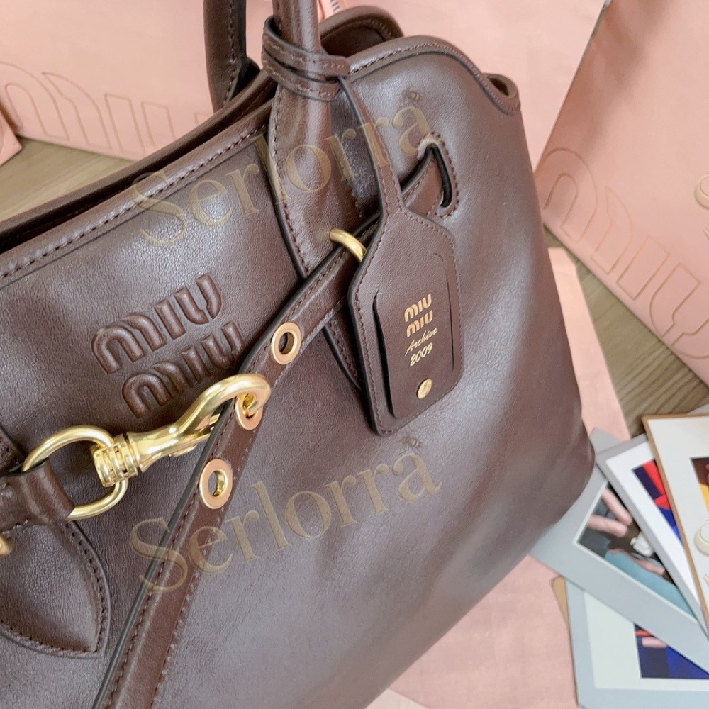 MIU MIU AVENTURE BUTTERY NAPPA LAMBSKIN BAG