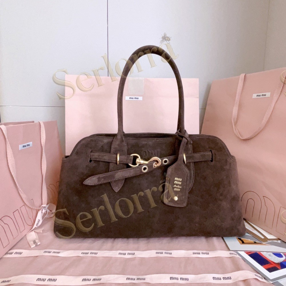 MIU MIU AVENTURE DEERSKIN SUEDE BAG