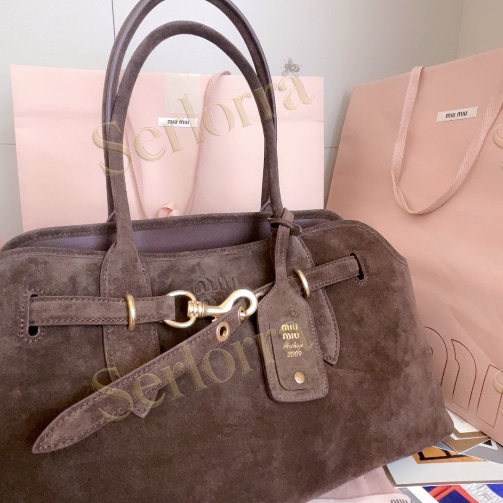 MIU MIU AVENTURE DEERSKIN SUEDE BAG