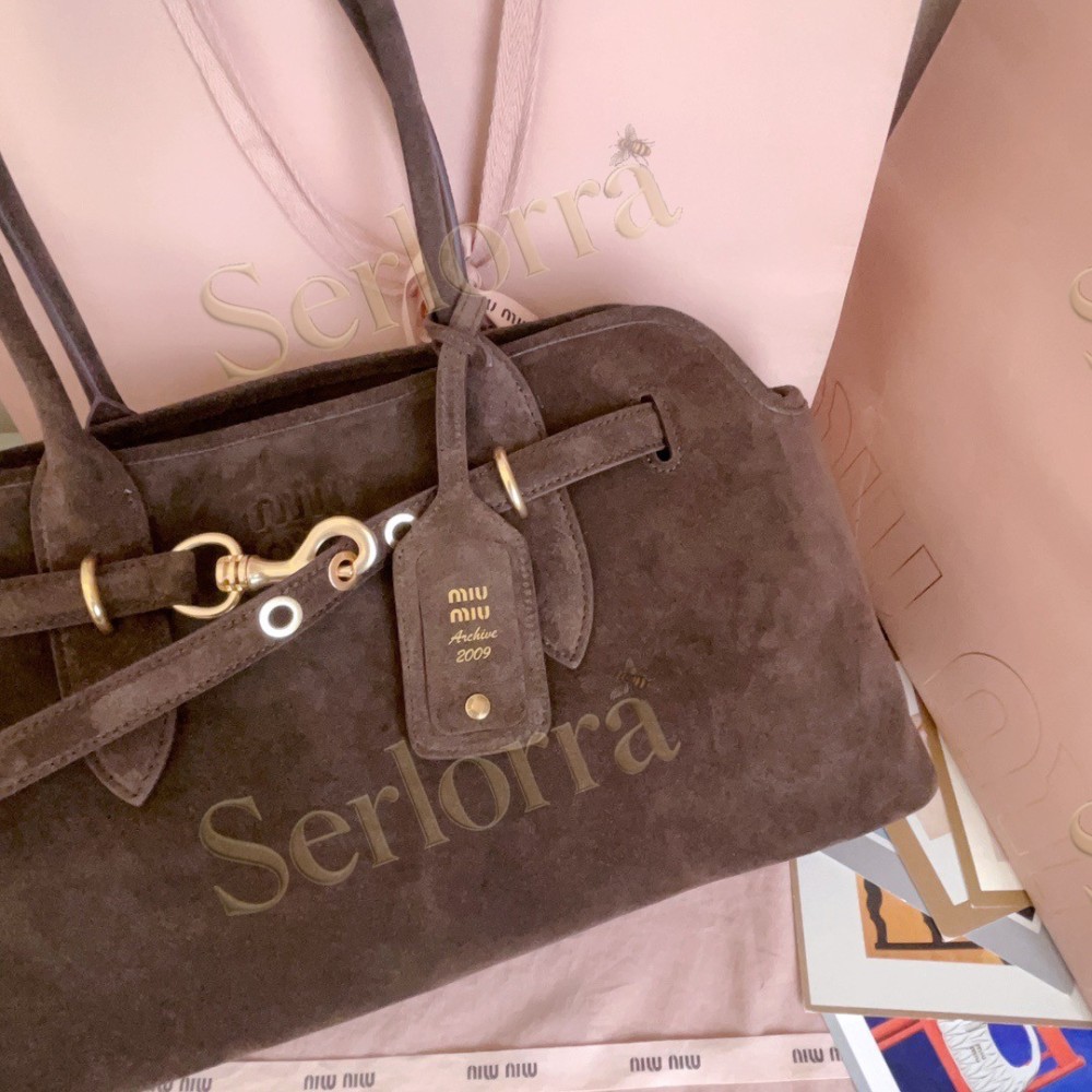 MIU MIU AVENTURE DEERSKIN SUEDE BAG