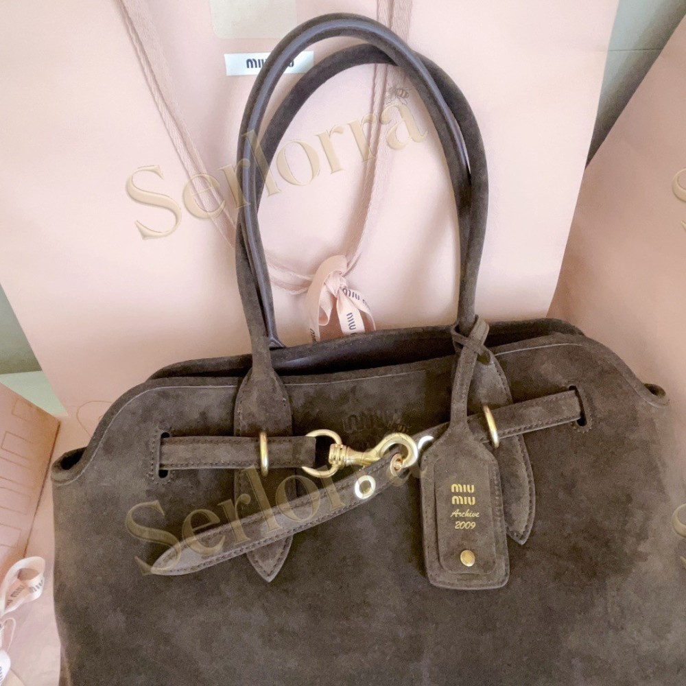MIU MIU AVENTURE DEERSKIN SUEDE BAG
