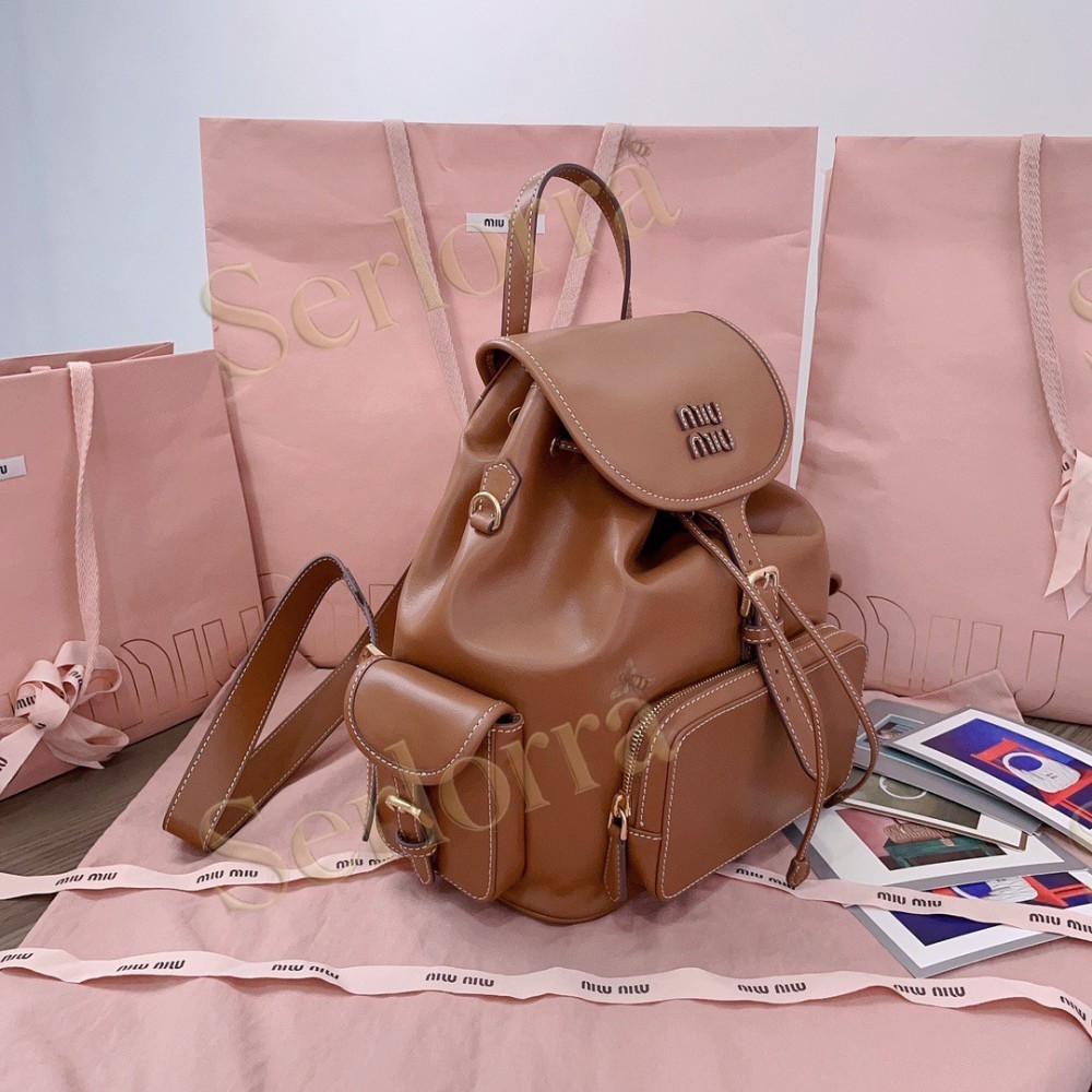 MIU MIU LEATHER BACKPACK