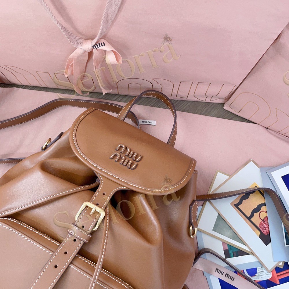 MIU MIU LEATHER BACKPACK