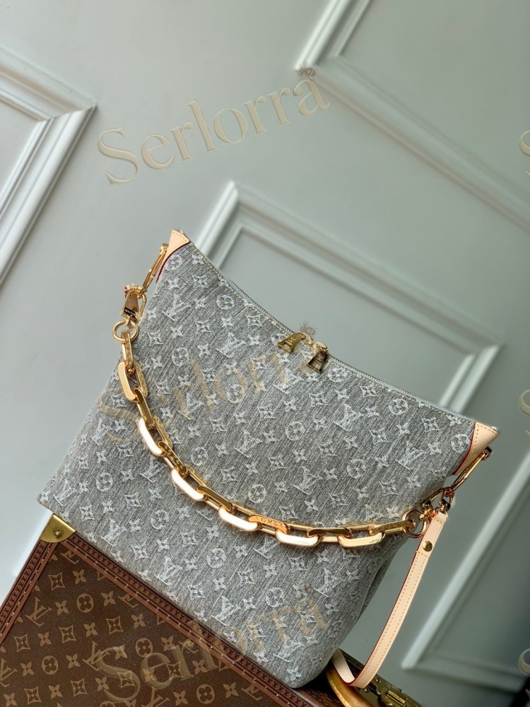 LOUIS VUITTON DENIM COUSSIN HOBO MM