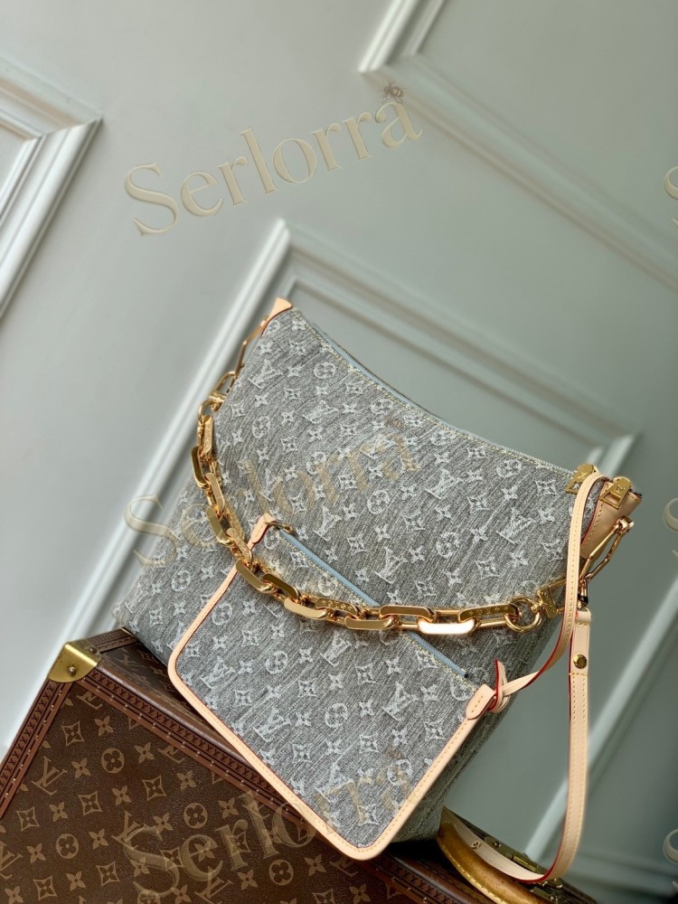 LOUIS VUITTON DENIM COUSSIN HOBO MM