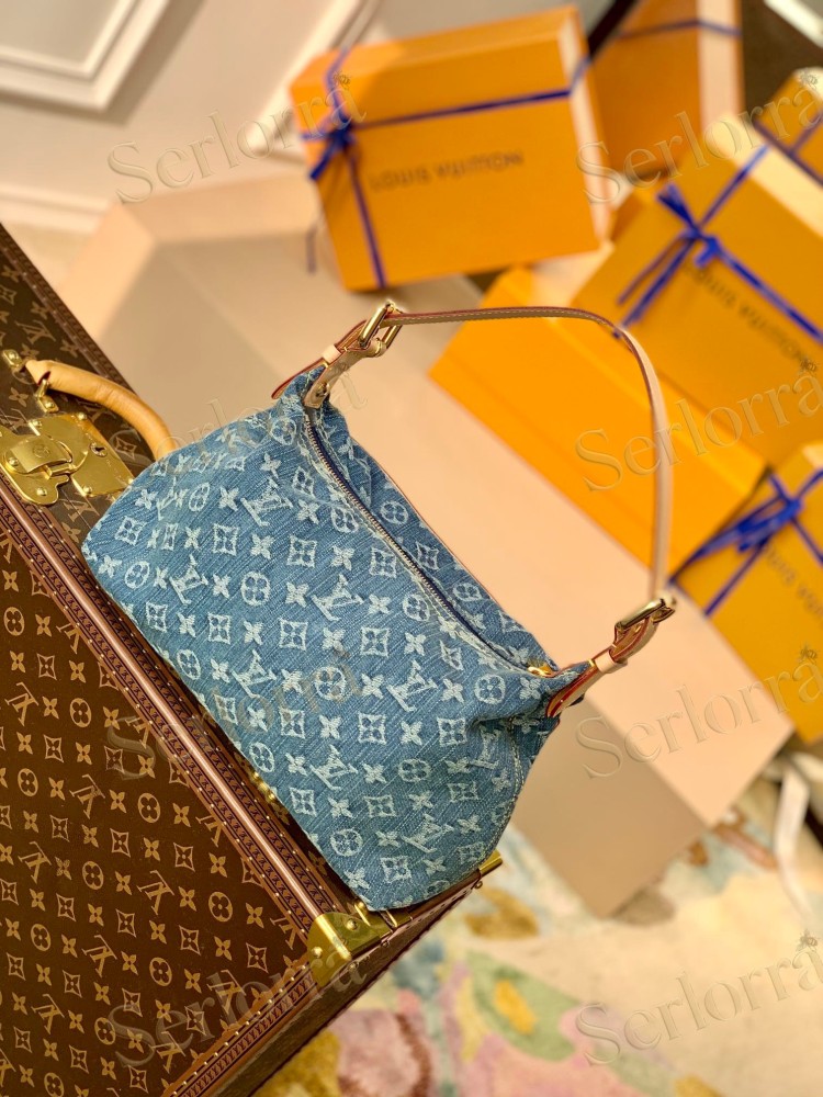 LOUIS VUITTON DENIM MONOGRAM BAGGY PM SHOULDER BAG