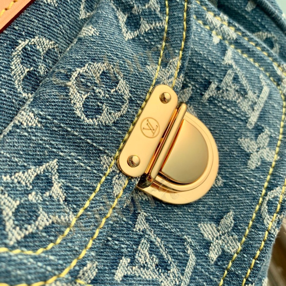 LOUIS VUITTON DENIM MONOGRAM BAGGY PM SHOULDER BAG