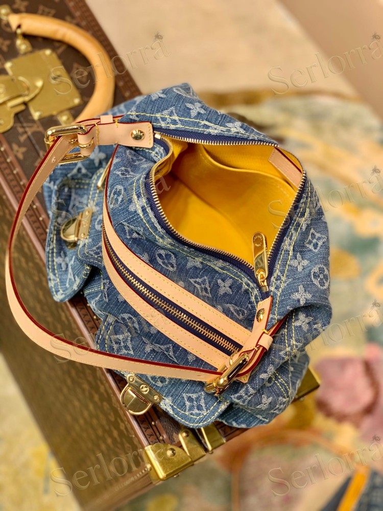 LOUIS VUITTON DENIM MONOGRAM BAGGY PM SHOULDER BAG