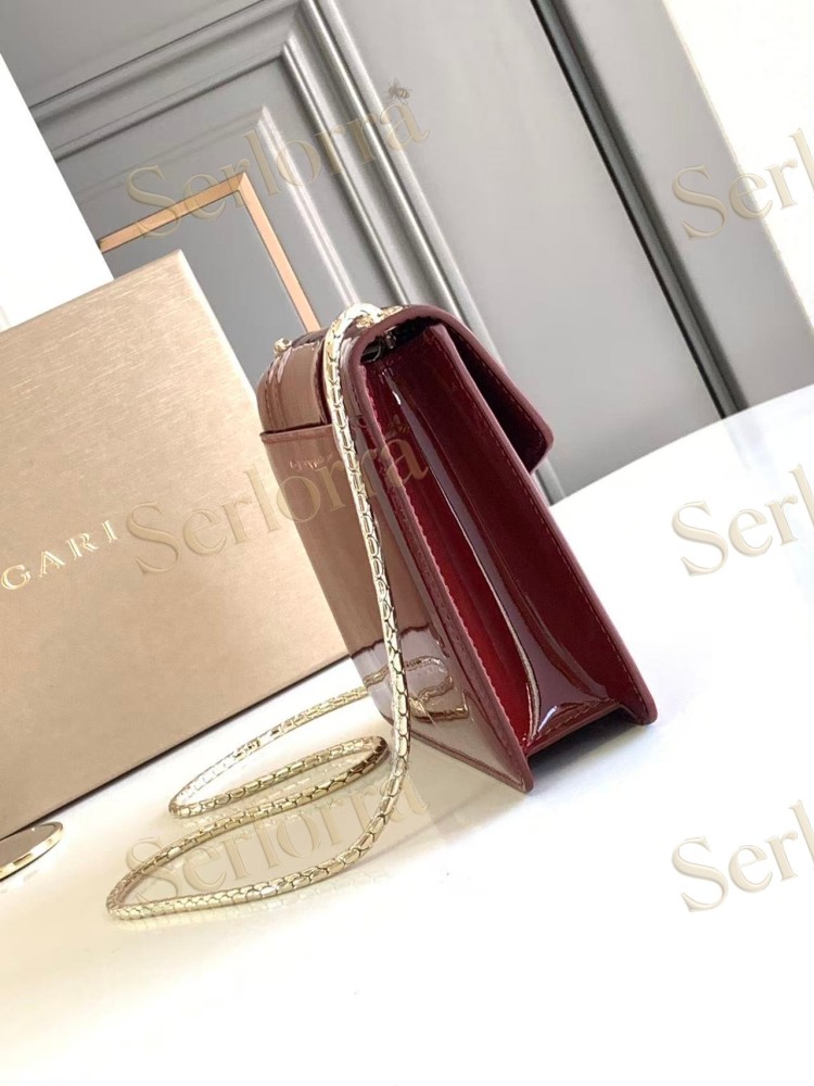 BVLGARI SERPENTI FOREVER MEDIUM PATENT LEATHER CROSSBODY BAG