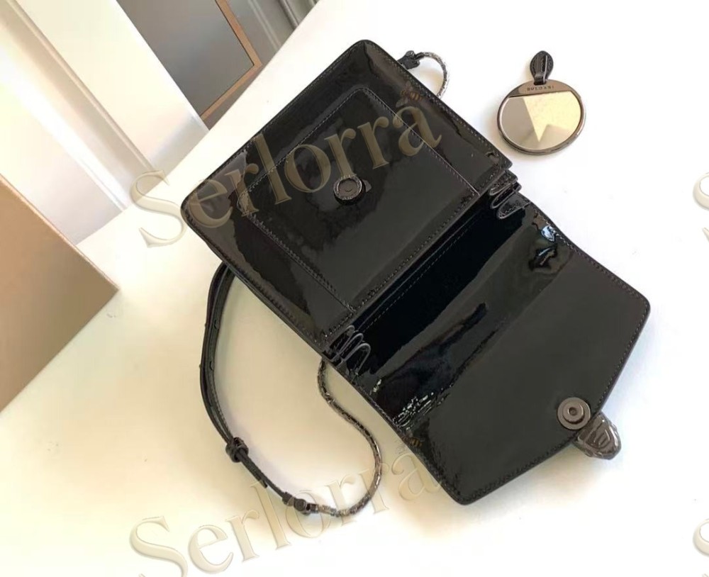 BVLGARI SERPENTI FOREVER SMALL PATENT LEATHER CROSSBODY BAG