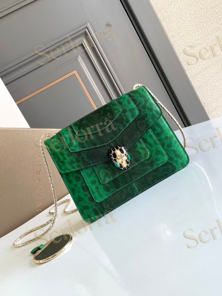 BVLGARI SERPENTI FOREVER MEDIUM WATERSNAKE LEATHER CROSSBODY BAG