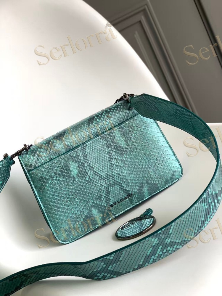 BVLGARI SERPENTI FOREVER LARGE PYTHON LEATHER CROSSBODY BAG