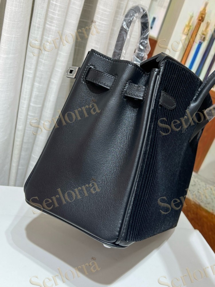 HERMES BIRKIN 25 PLEATED SWIFT LEATHER WITH PALLADIUM HARDWARE