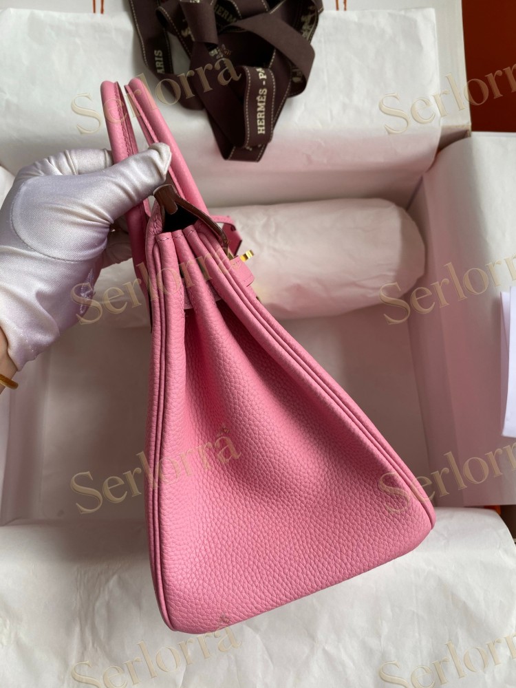 HERMES BIRKIN 25 TOGO LEATHER IN ROSE SAKURA WITH GOLD HARDWARE