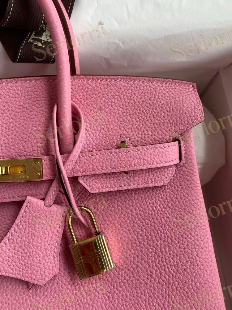 HERMES BIRKIN 25 TOGO LEATHER IN ROSE SAKURA WITH GOLD HARDWARE