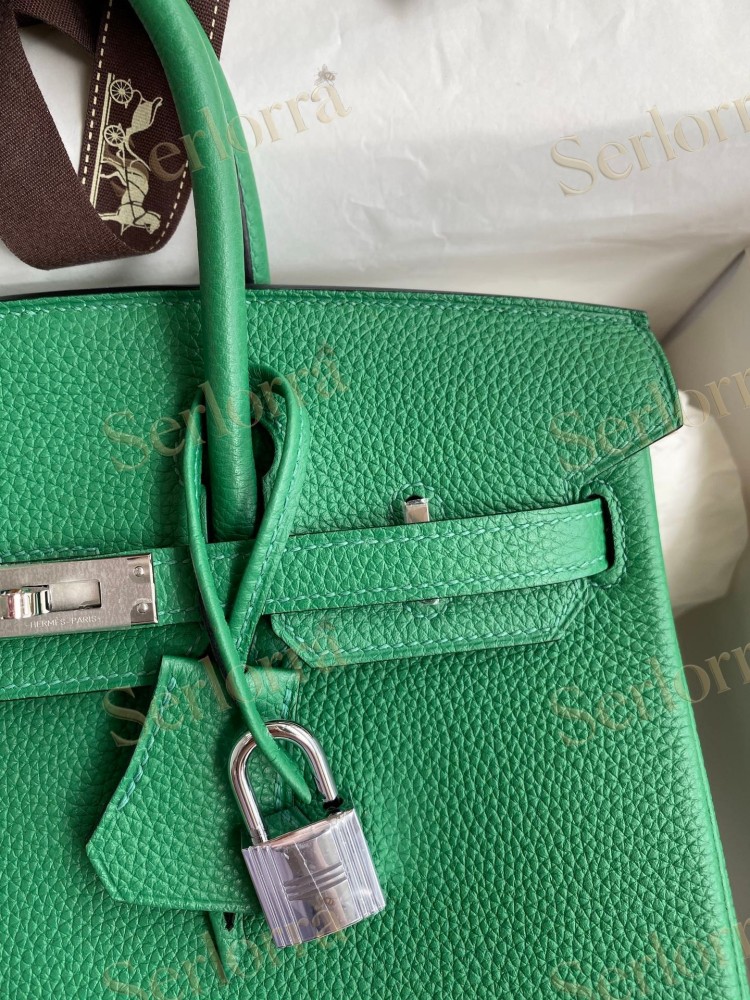 HERMES BIRKIN 25 TOGO LEATHER IN BAMBOU WITH PALLADIUM HARDWARE