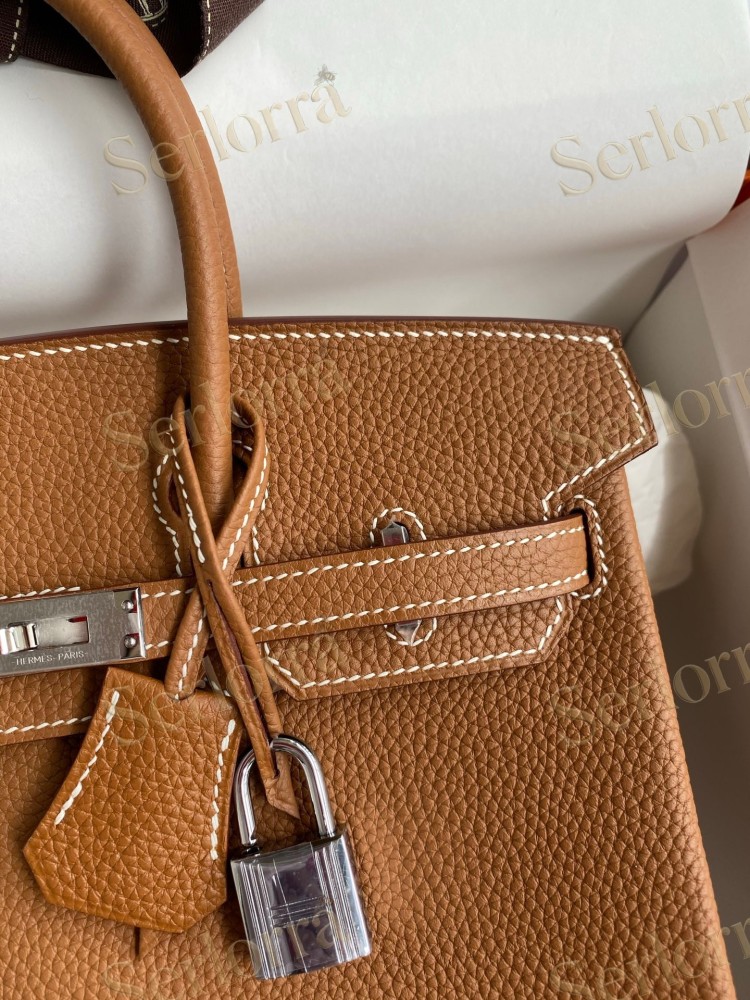 HERMES BIRKIN 25 TOGO LEATHER IN GOLD WITH PALLADIUM HARDWARE