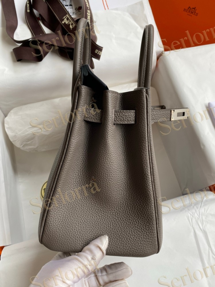 HERMES BIRKIN 25 TOGO LEATHER IN ETAIN WITH PALLADIUM HARDWARE