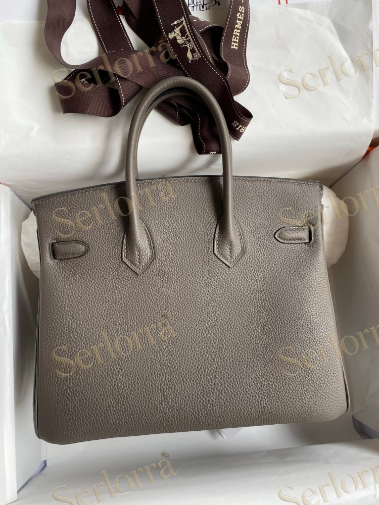 HERMES BIRKIN 25 TOGO LEATHER IN ETAIN WITH PALLADIUM HARDWARE