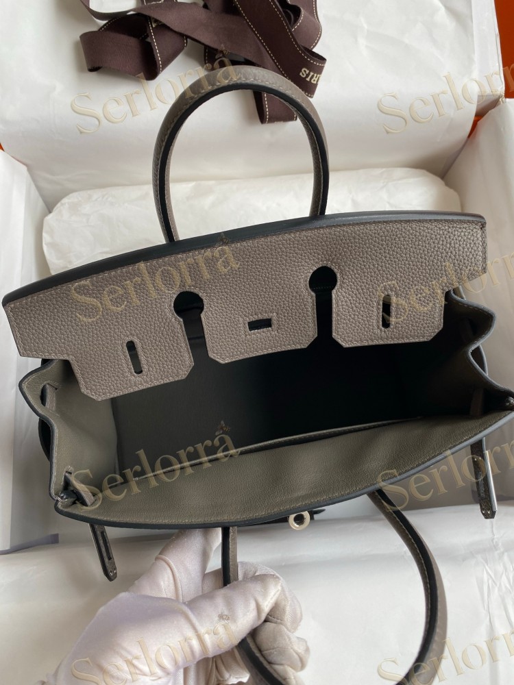 HERMES BIRKIN 25 TOGO LEATHER IN ETAIN WITH PALLADIUM HARDWARE