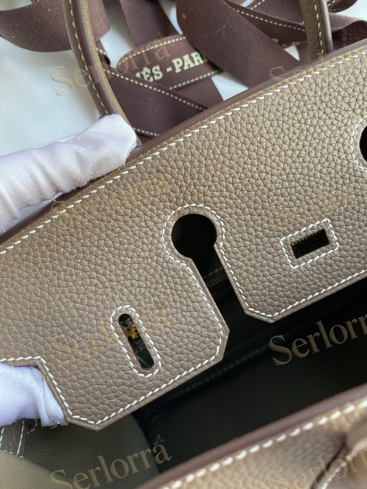 HERMES BIRKIN 25 TOGO LEATHER IN ETUPE WITH GOLD HARDWARE