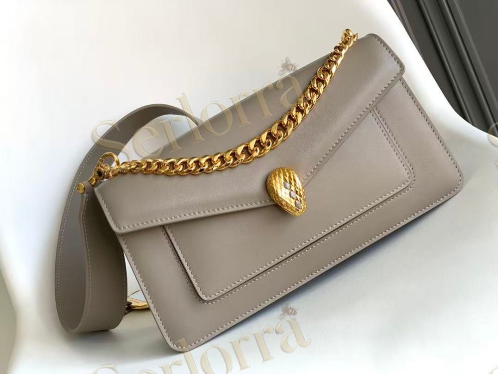 BVLGARI SERPENTI EAST-WEST MEDIUM CALFSKIN SHOULDER BAG
