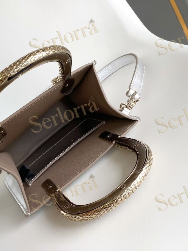 BVLGARI SERPENTINE MINI CALFSKIN TOP HANDLE BAG