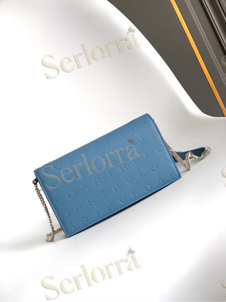 BVLGARI LOGO CALFSKIN WALLET ON CHAIN